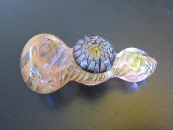 pink color glass weed pipe