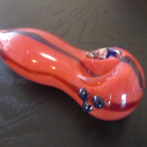 Handmade large red glass smoking weed pipe
