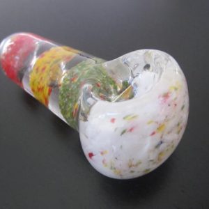My yellow red green glass smoking weed pipe