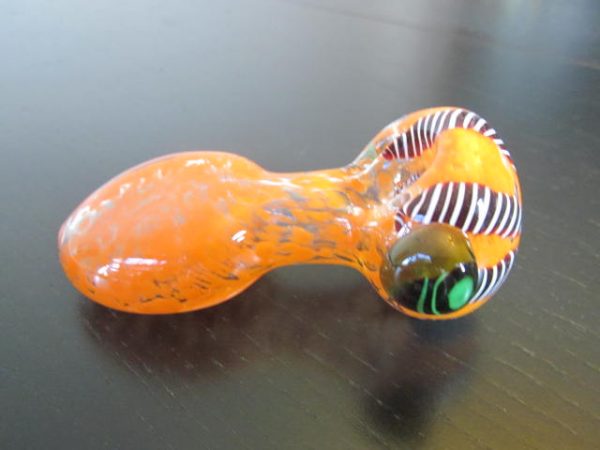 orange glass smoking weed pipe