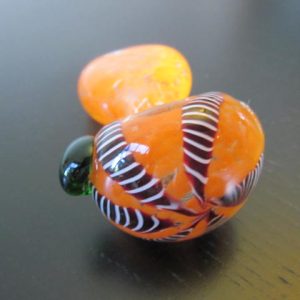 Orange color clear dots glass smoking pipe