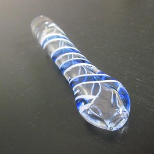 Handmade blue glass smoking weed pipe