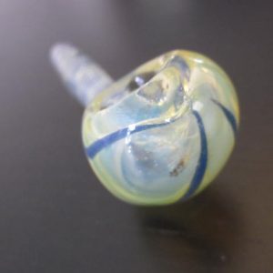 Large handmade white glass smoking weed pipe