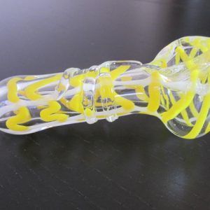 Fine golden yellow glass smoking pipe