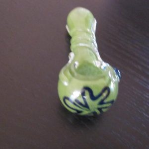 Handmade green glass smoking pipe