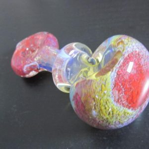 Organic red blue glass smoking pipe