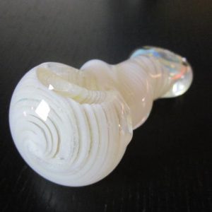 Handcrafted clear white glass smoking pipe