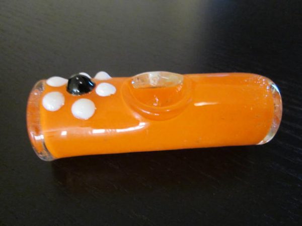 orange glass smoking pipe