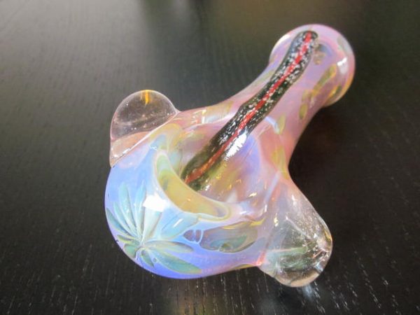 Amazing pink glass smoking pipe