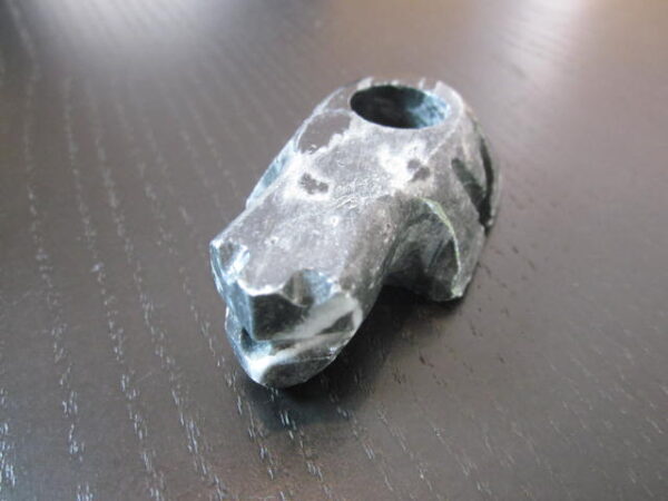 amazing black color frog style stone smoking pipe