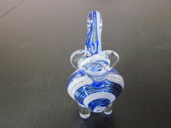 clear blue glass smoking pipe elephant style