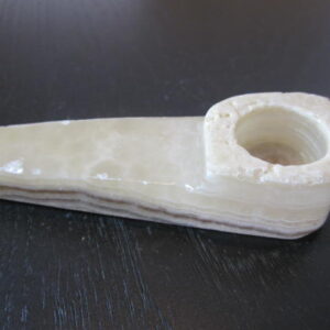 clear brown onyx stone pipe midsize