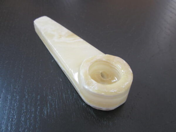 clear brown stone smoking pipe large size