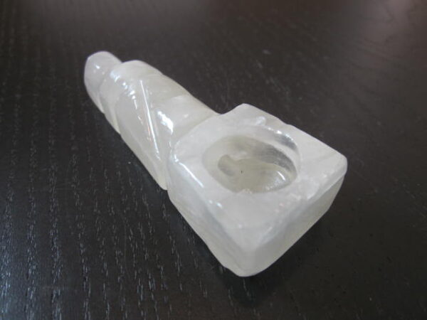 clear mid size stone smoking pipe