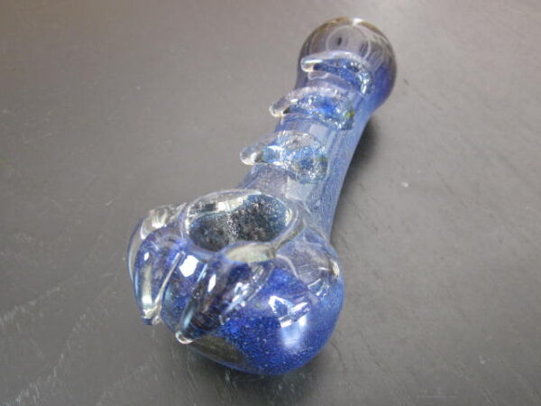 dark blue glass smoking pipe