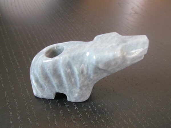 gray color bear style stone pipe