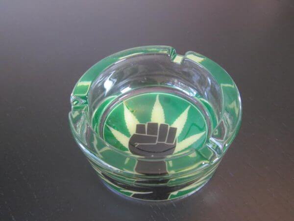 green marijuana style ashtray