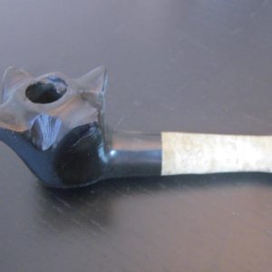 Amazing large black brown onyx stone smoking pipe