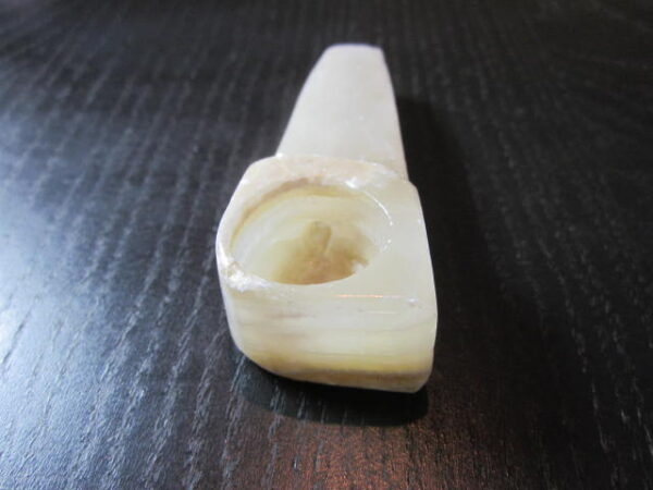 mid size clear stone smoking pipe