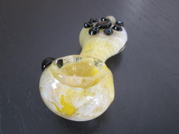 mid size yellow color glass smoking pipe
