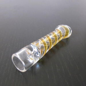 mini golden clear glass pipe