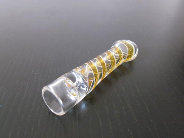 mini golden clear glass pipe