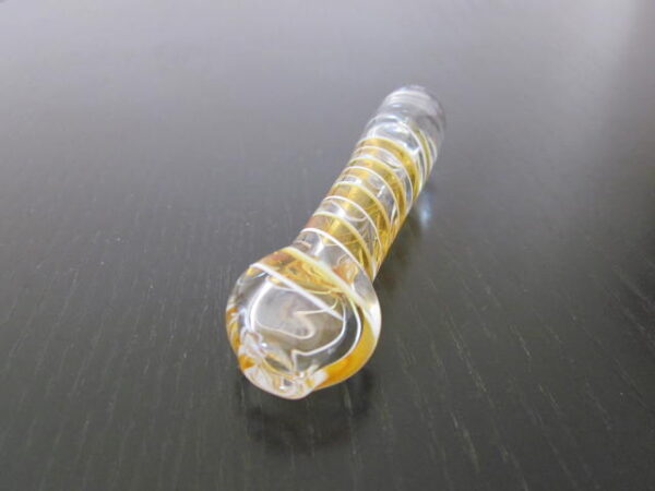 mini golden clear glass smoking pipe