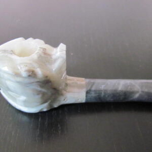 New large clear gray onyx stone smoking pipe