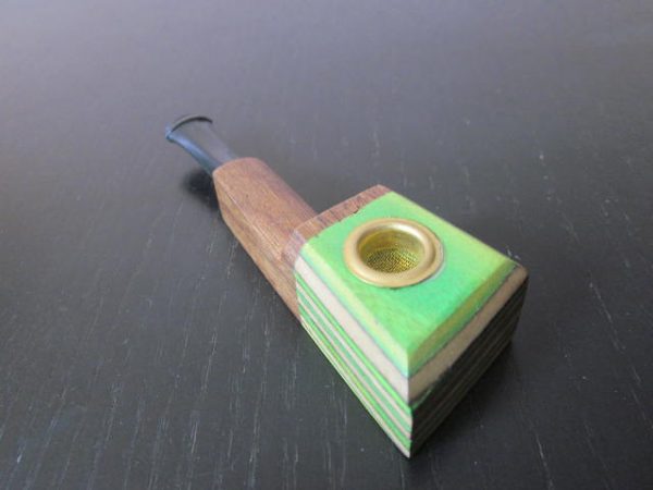 new green wooden smoking pipes