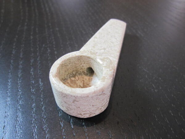new mid size brown stone smoking pipe