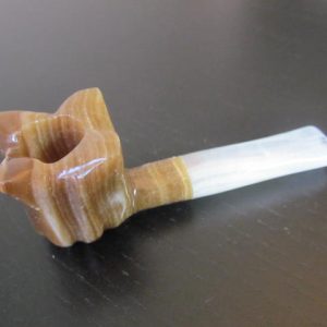 Large handmade natural onyx stone smoking pipe