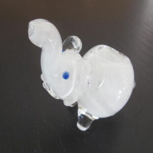 white color elephant style glass pipe