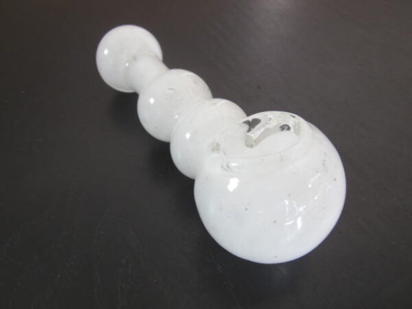 white color mid size glass smoking pipe
